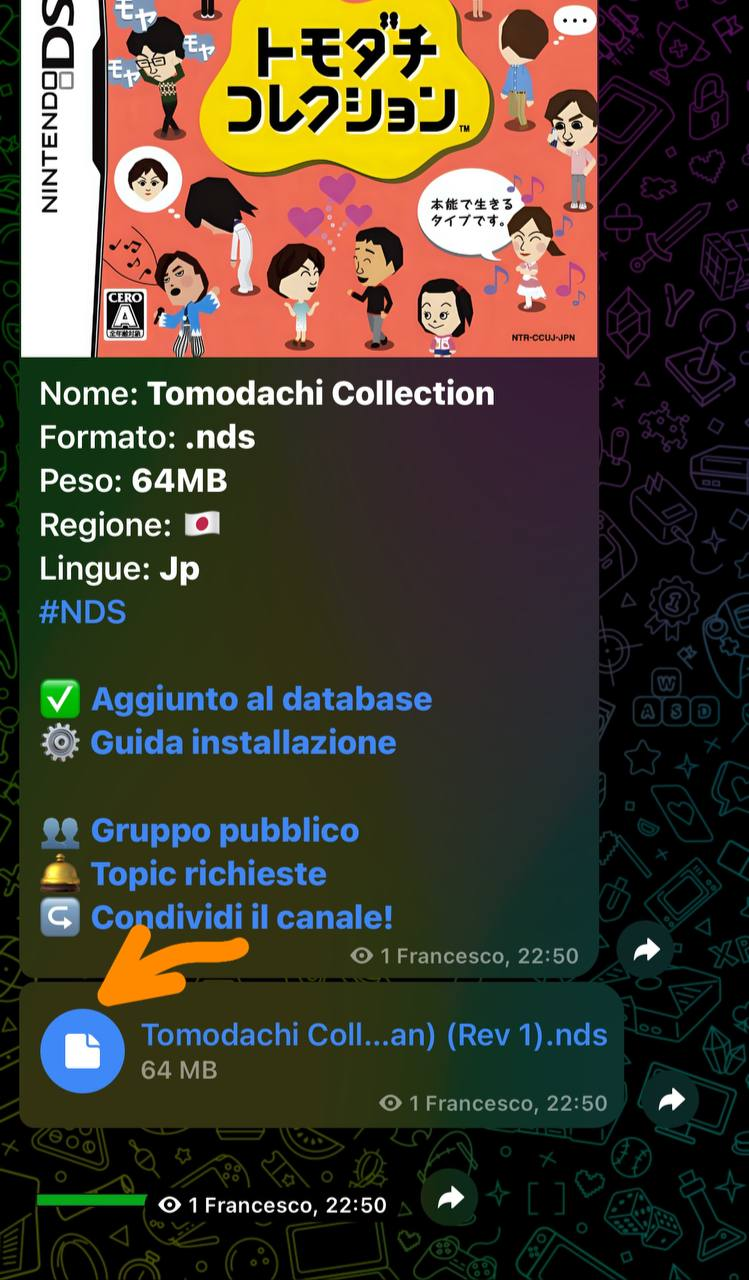 File scaricato evidenziato in Telegram