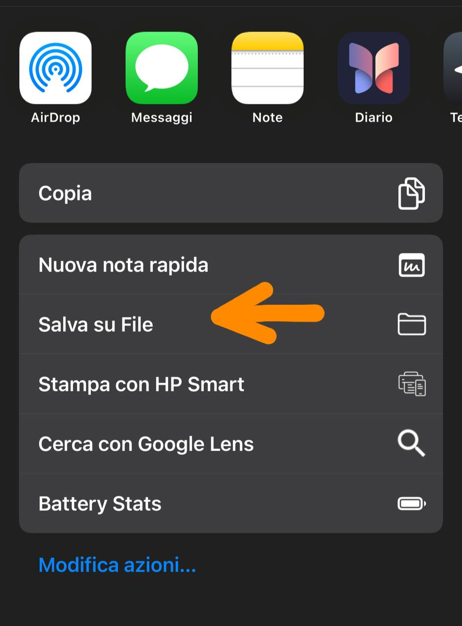 Opzione Salva su File