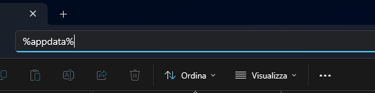 Digitazione %appdata%