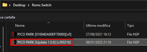 Selezione file Update