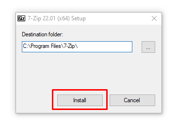 7-Zip Setup - Install