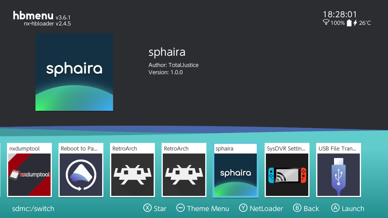 Homebrew Menu con Sphaira