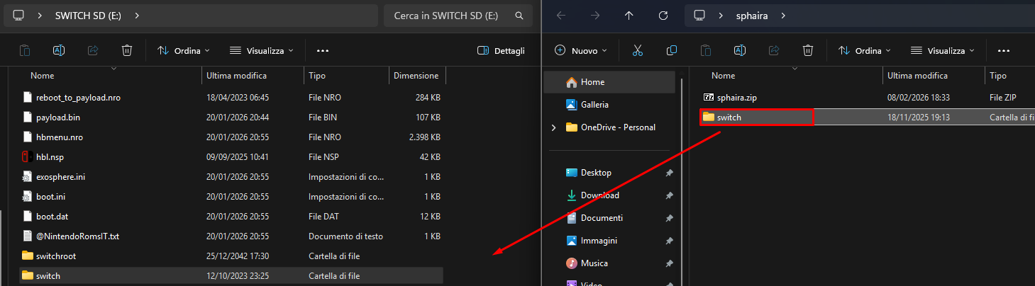 SD Card visibile su PC con Sphaira da trasferire