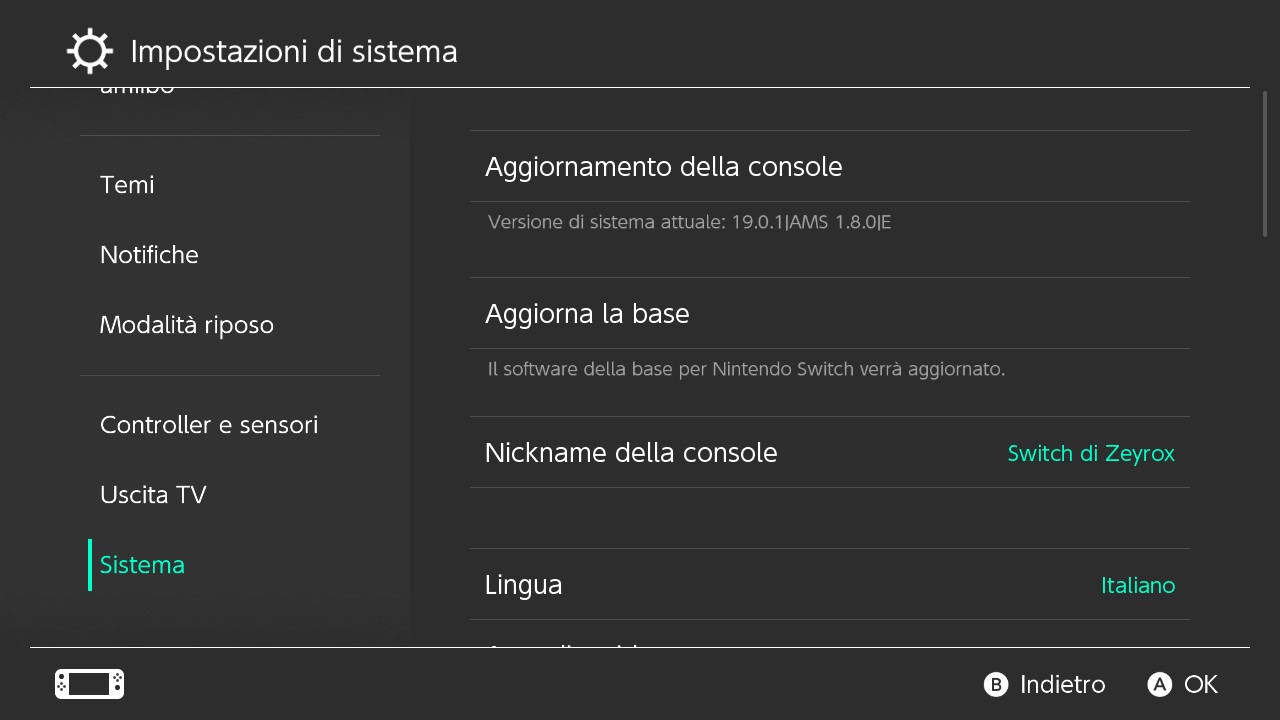Impostazioni Sistema Atmosphere
