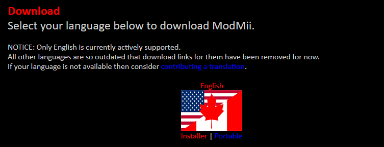 Download ModMii - Seleziona lingua