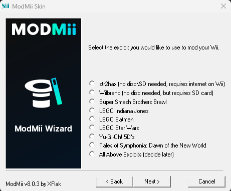 ModMii - Scegli exploit