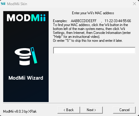 ModMii - Indirizzo MAC