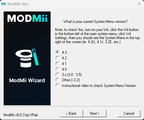ModMii - Versione sistema