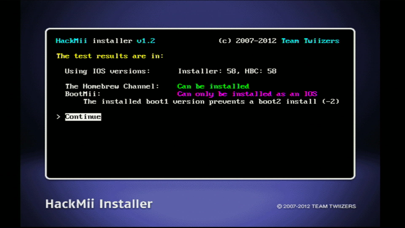 HackMii Installer - Continue