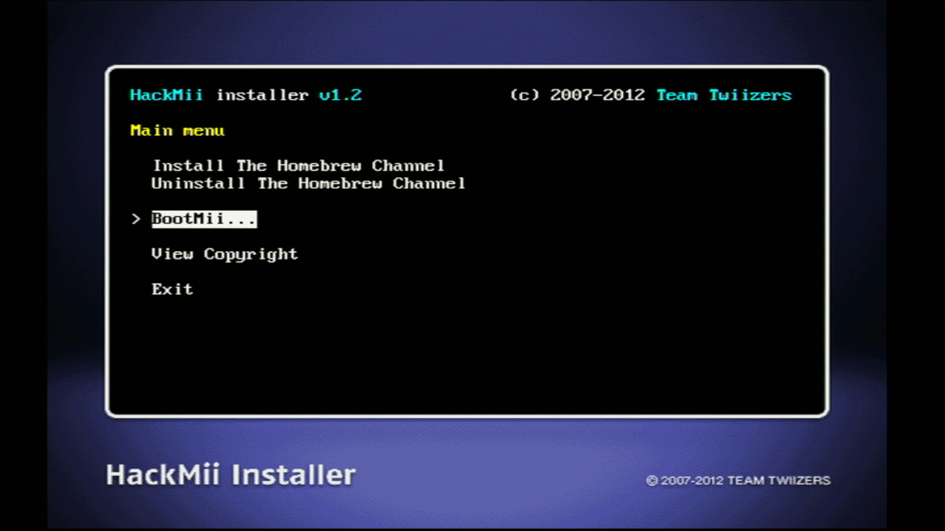 HackMii Installer - BootMii menu