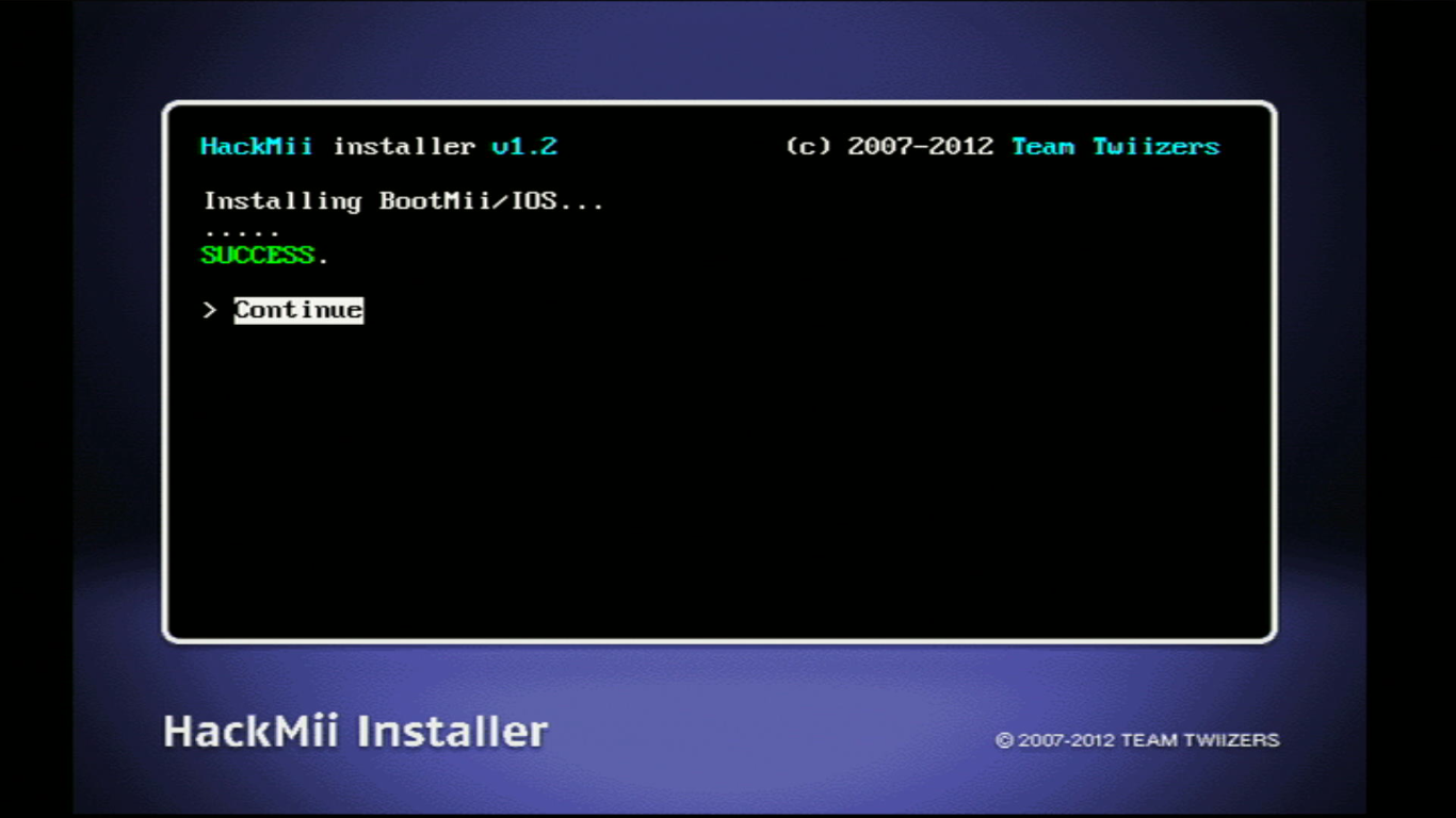 BootMii installazione completata