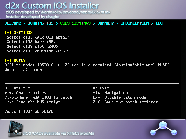 d2x cIOS Installer - Configurazione 248