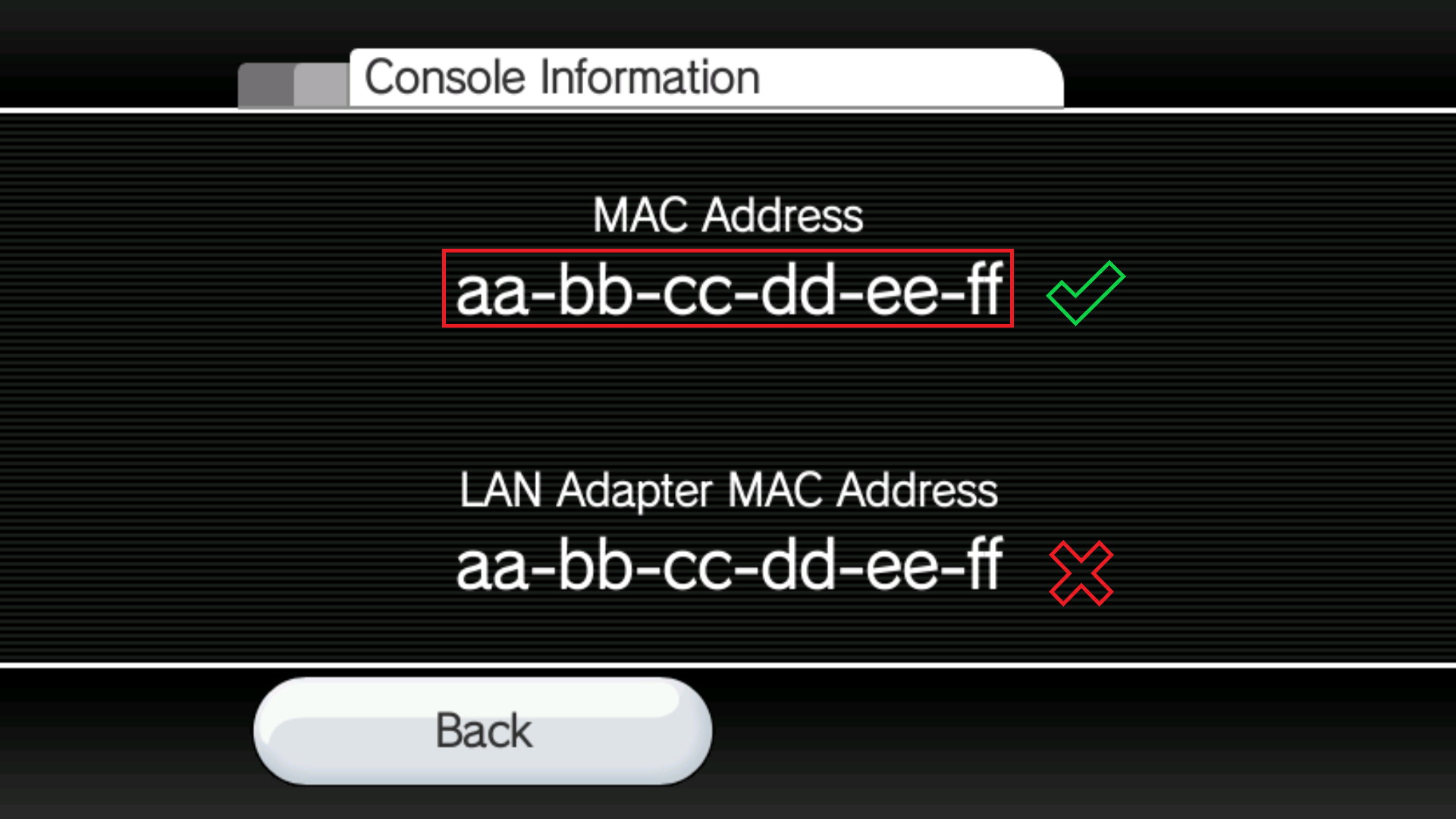 Indirizzo MAC Wii
